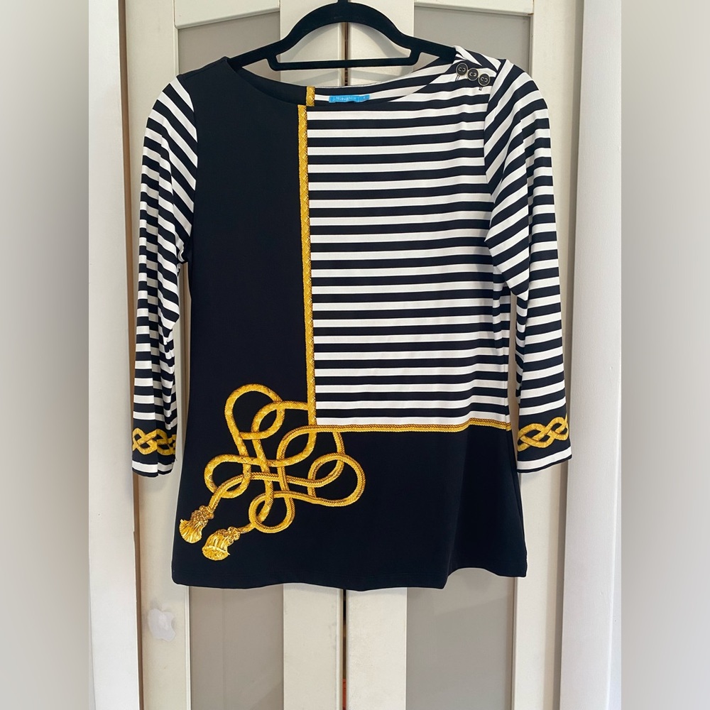 J. McLaughlin Women 7/8 Sleeve Blouse Pre-owned